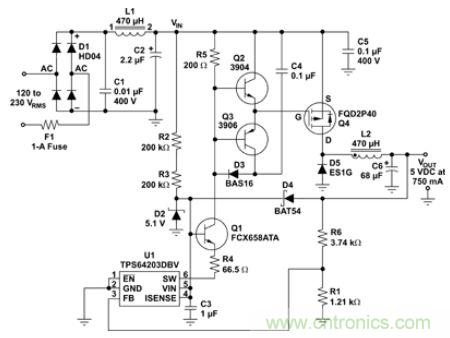 低壓降壓IC實現了簡單、經濟的偏置電源