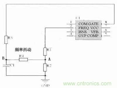 對于采用單顆鏡像電阻設定頻率，比如IR1150