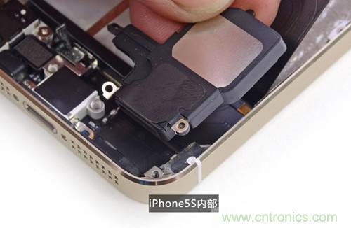 土豪金iPhone 5S拆解：內部結構升級，維修難度增加