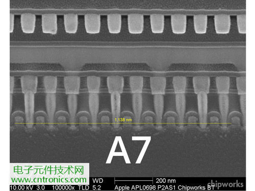 iPhone 5S芯片級拆解，顯微鏡下的A7處理器揭秘