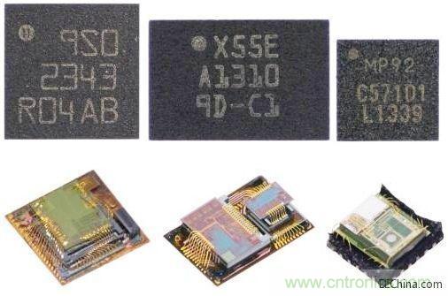 來自三家不同供應商的9軸MEMS傳感器尺寸、內部結構都大不相同