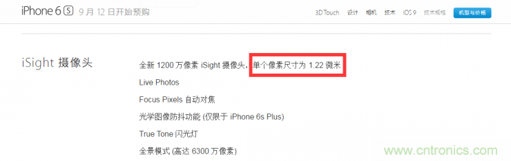 iPhone 6s告別800萬像素，探秘新攝像頭“1.22微米像素”