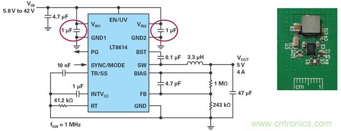 是否可以將低EMI電源安裝到擁擠的電路板上？